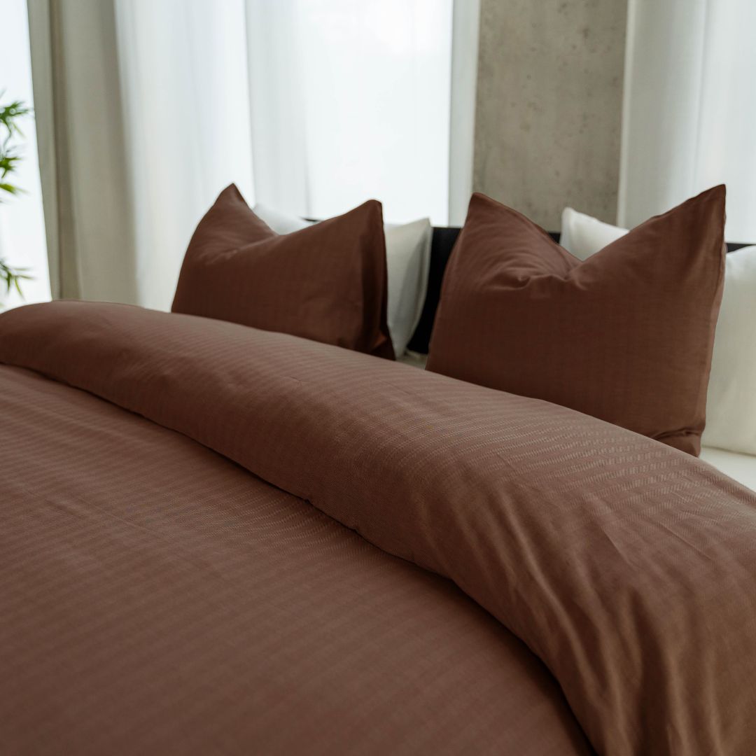 Kayori dekbedovertrek Naka Katoen 100% katoen burgundy