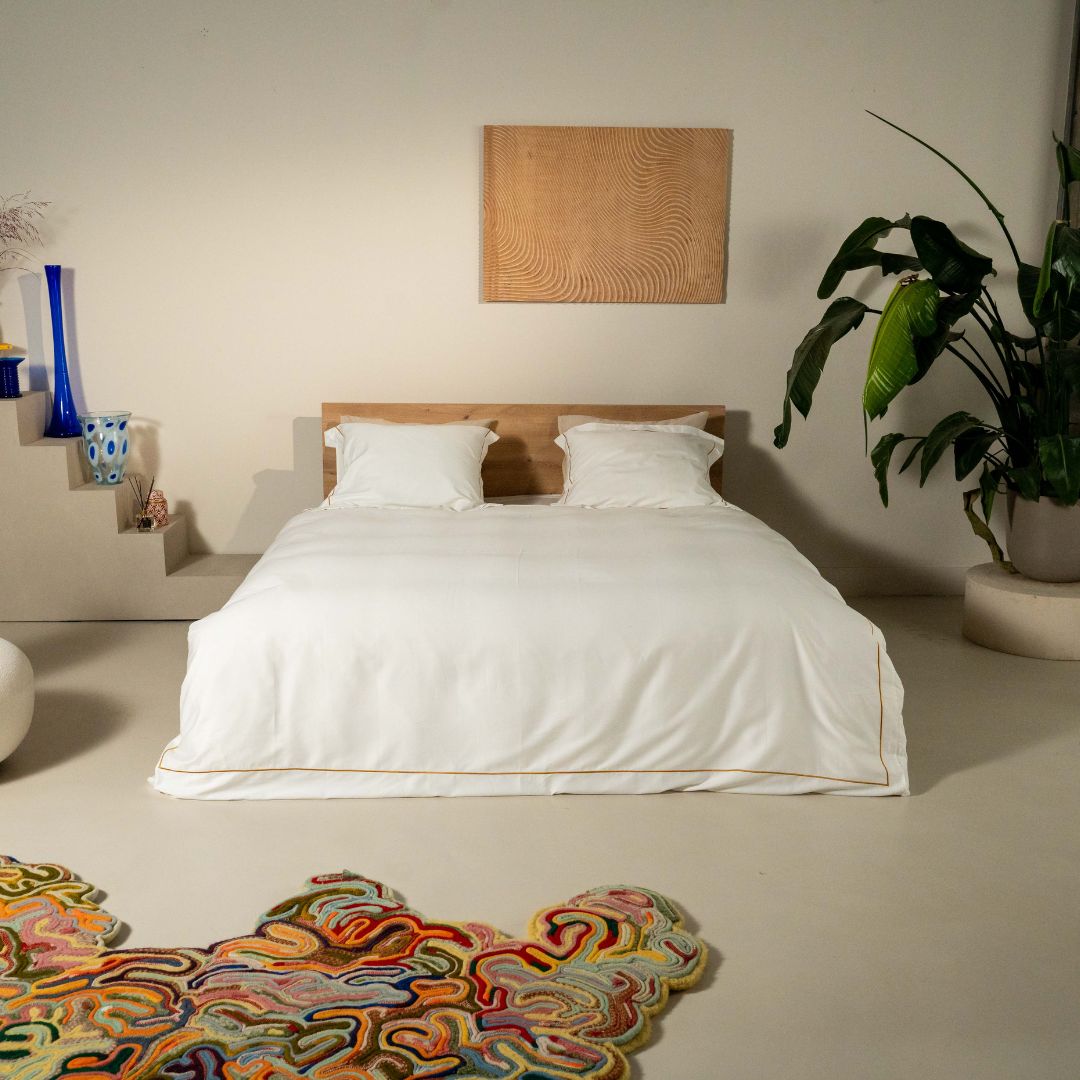 Kayori dekbedovertrek Arida Katoensatijn 100% katoen wit