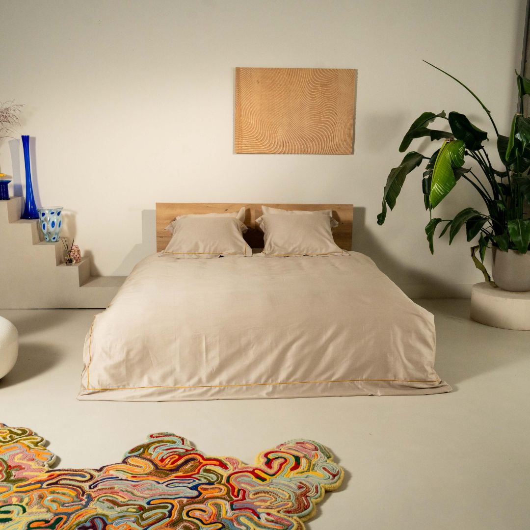 Kayori dekbedovertrek Arida Katoensatijn 100% katoen zand