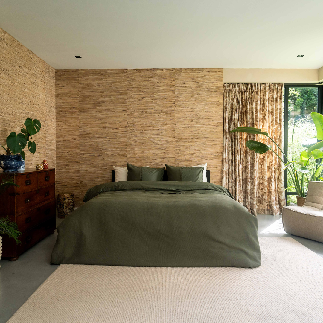 Kayori dekbedovertrek Erimo Katoen 100% katoen donkergroen