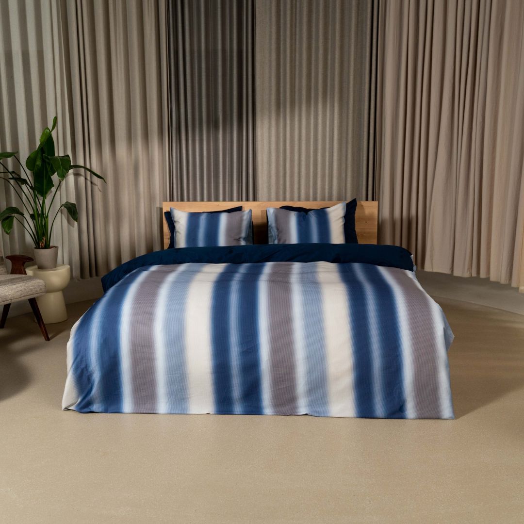 Kayori dekbedovertrek Iamu – 100% katoensatijn – blauw