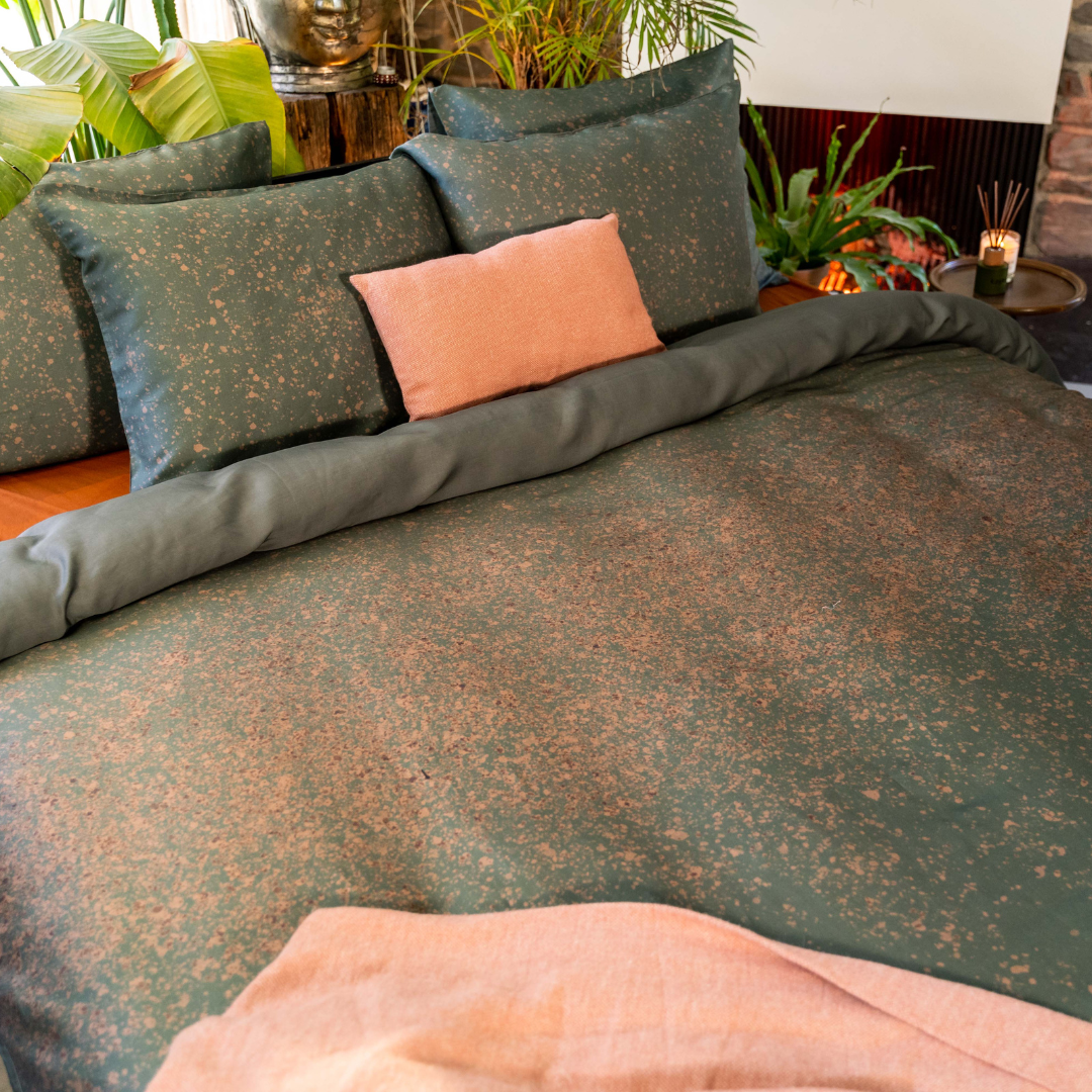 Kayori dekbedovertrek Morian Hennep 90% tencel 10% hennep groen