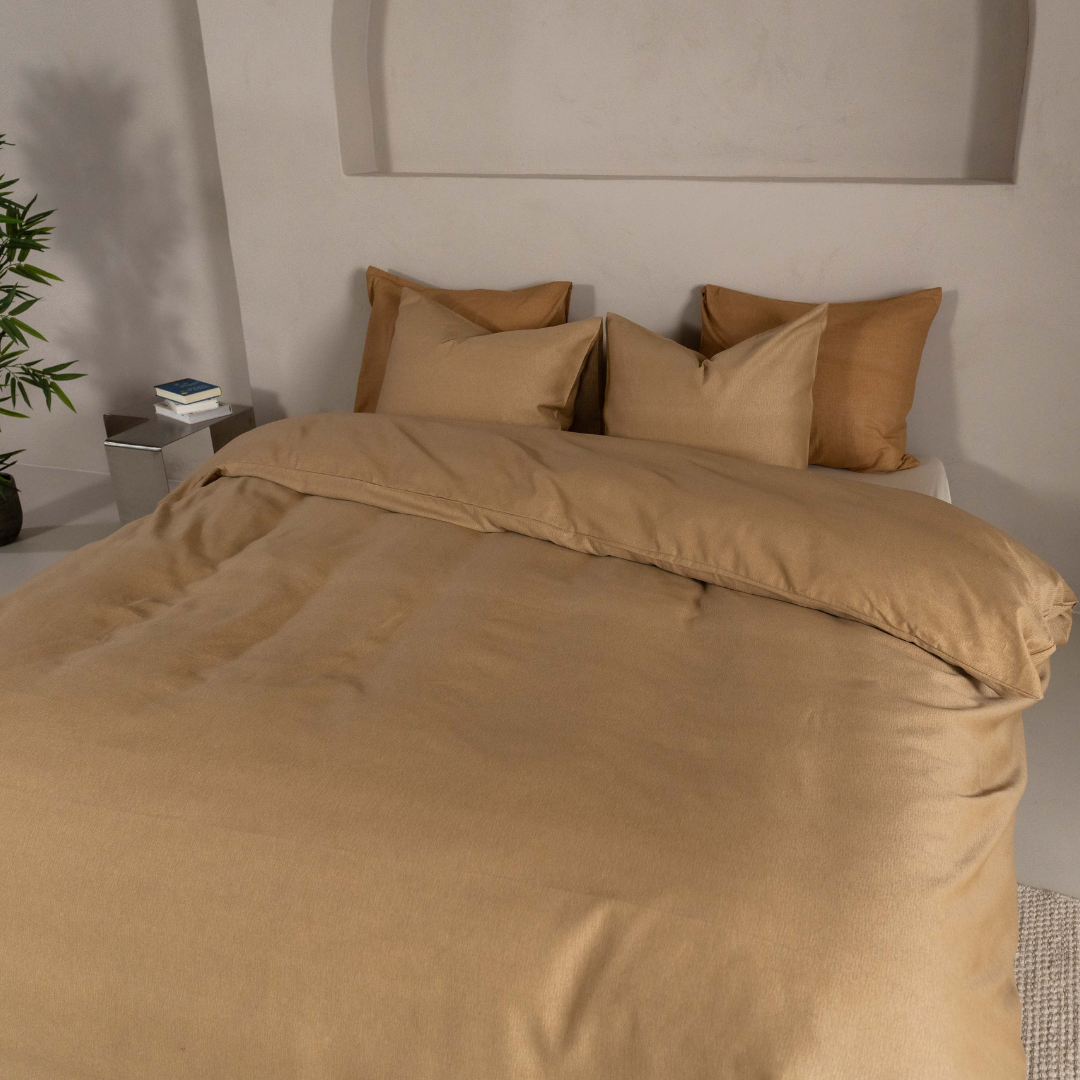 Kayori dekbedovertrek Kiso Tencel mix van tencel en katoen goud