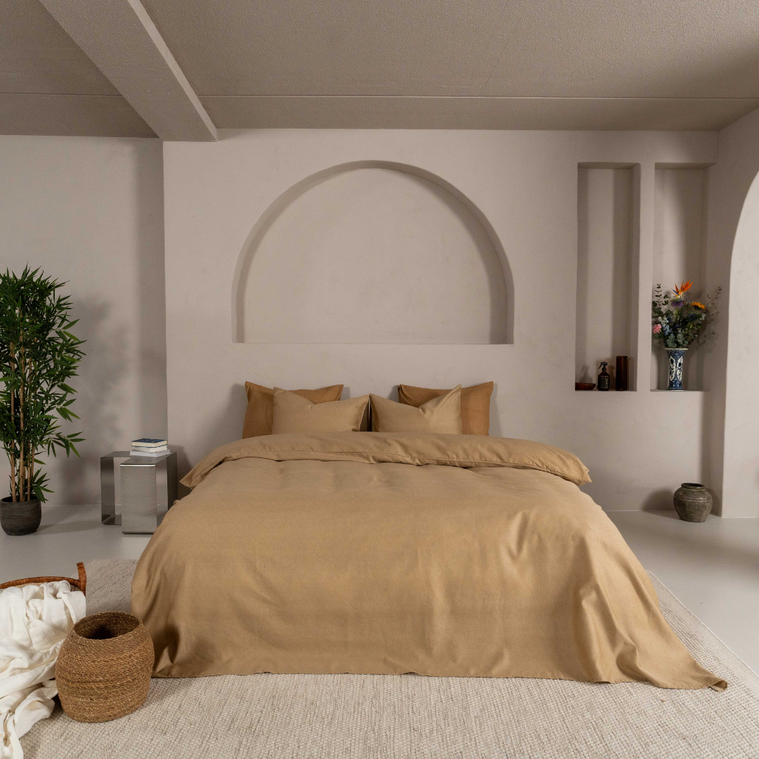 Kayori dekbedovertrek Kiso Tencel mix van tencel en katoen goud