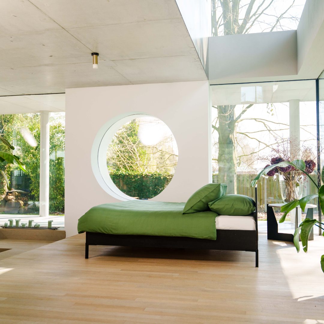 Kayori dekbedovertrek Kiyo Tencel© 100% tencel donkergroen