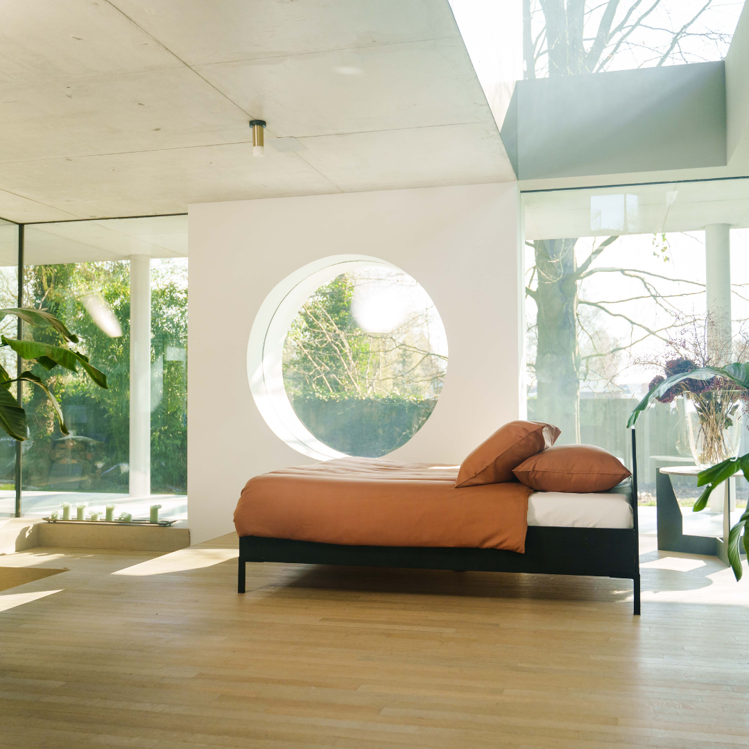 Kayori dekbedovertrek Kiyo Tencel© 100% tencel donkertaupe