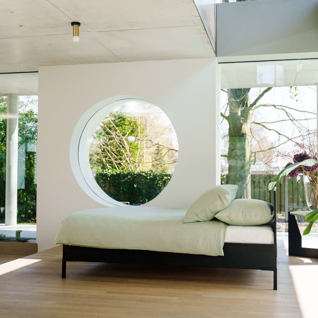 Kayori dekbedovertrek Kiyo Tencel© 100% tencel saliegroen