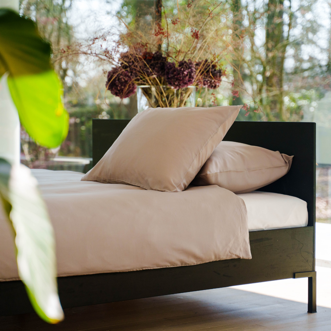 Kayori dekbedovertrek Kiyo Tencel© 100% tencel taupe