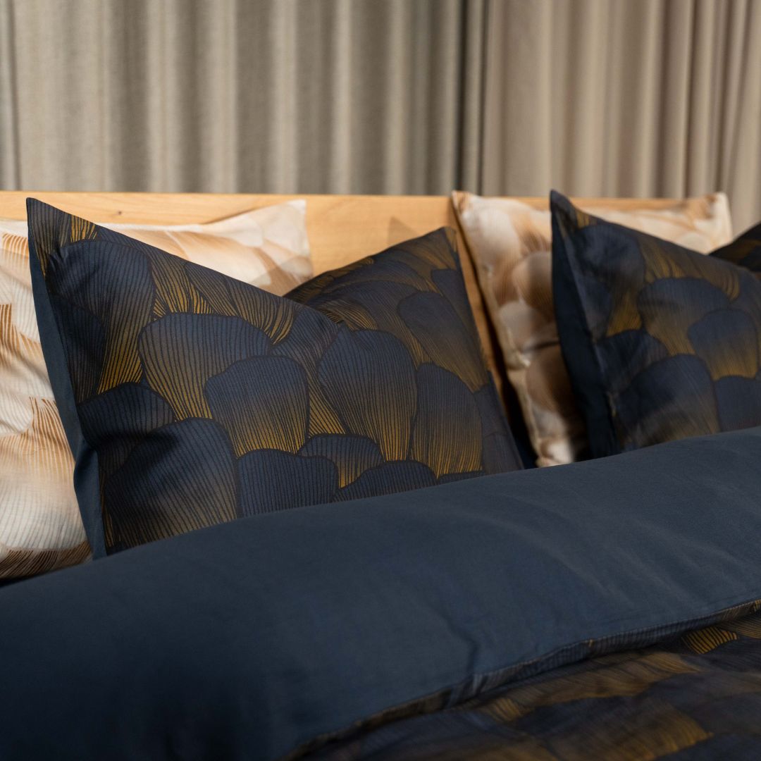 Kayori dekbedovertrek Koji Katoensatijn 100% katoen blauw