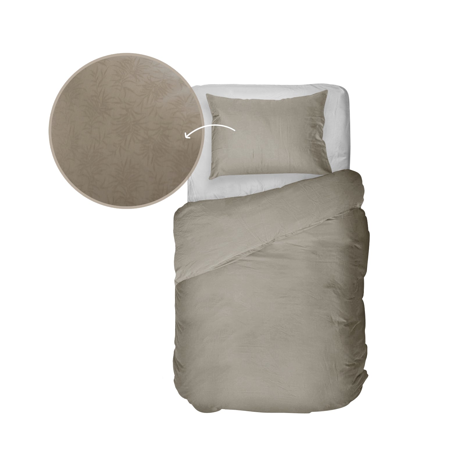 Kayori dekbedovertrek Koko – 100% katoen – taupe