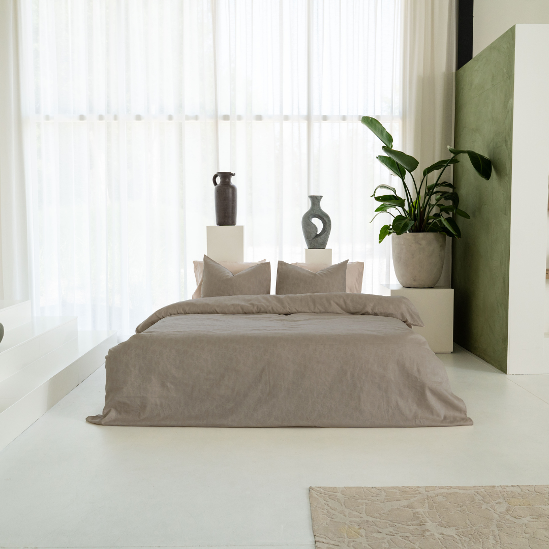 Kayori dekbedovertrek Koko Katoen 60% katoen 40% tencel taupe