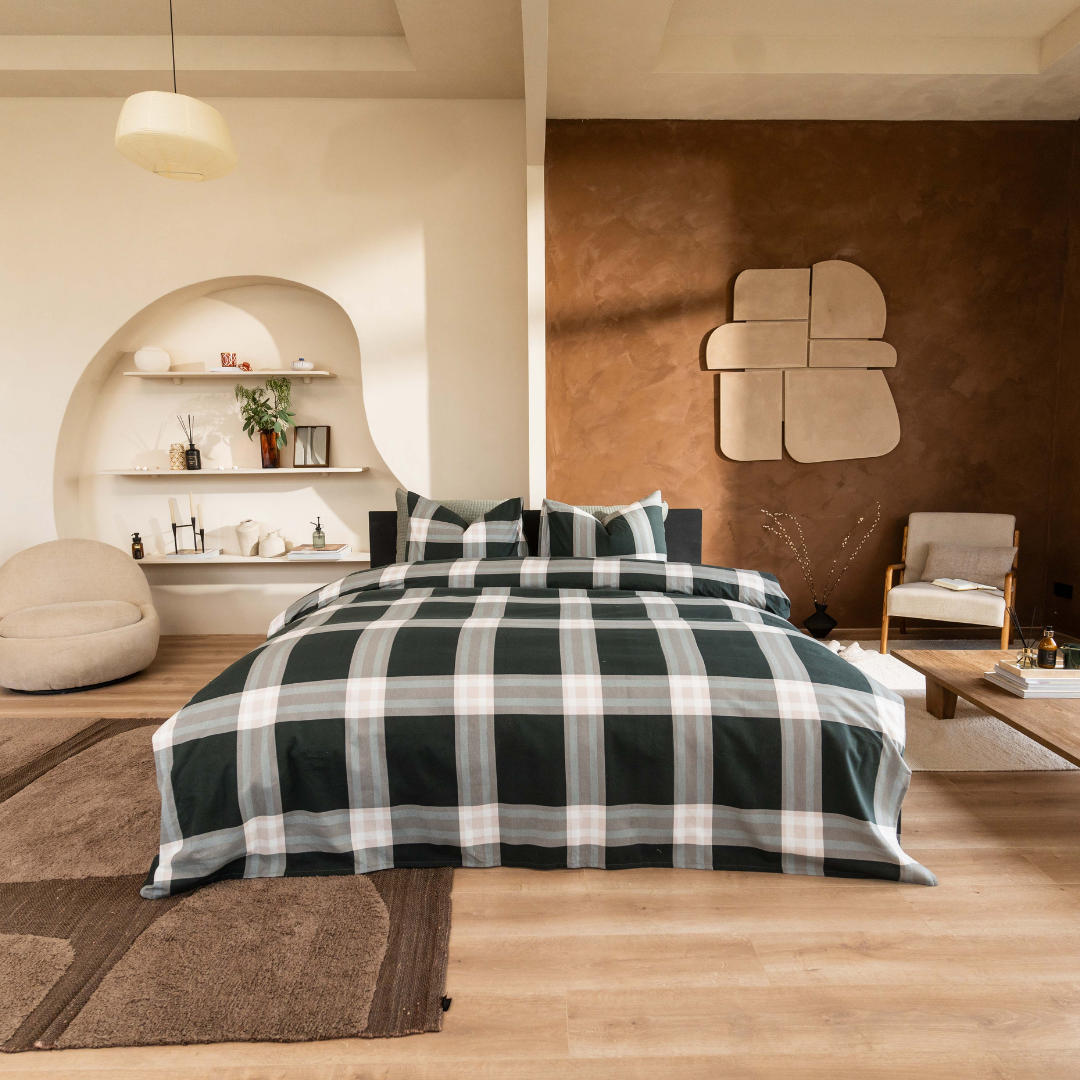 Kayori dekbedovertrek Magome Flanel 100% flanel blauw