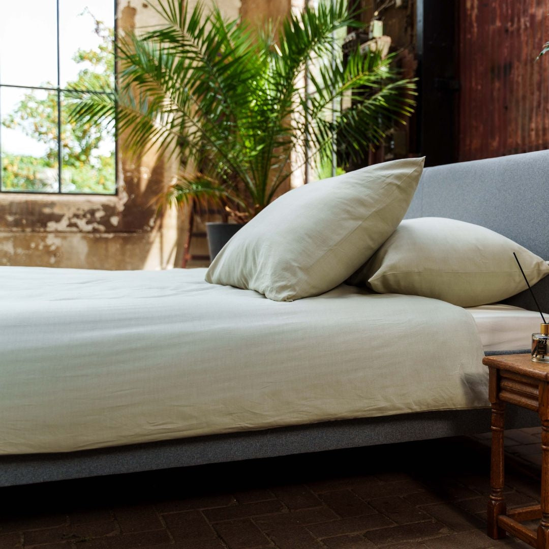 Kayori dekbedovertrek Naka Katoen 100% katoen saliegroen