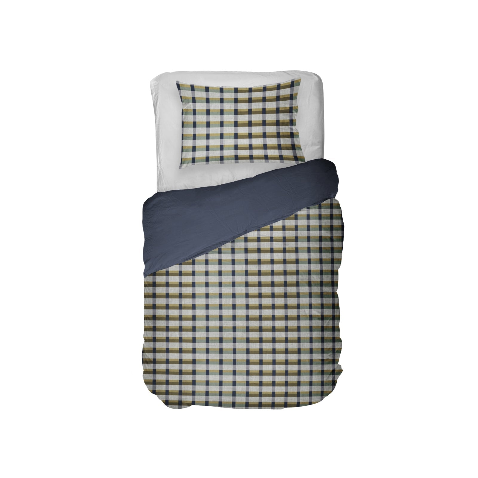 Kayori dekbedovertrek Nemuro – 100% katoensatijn – blauw