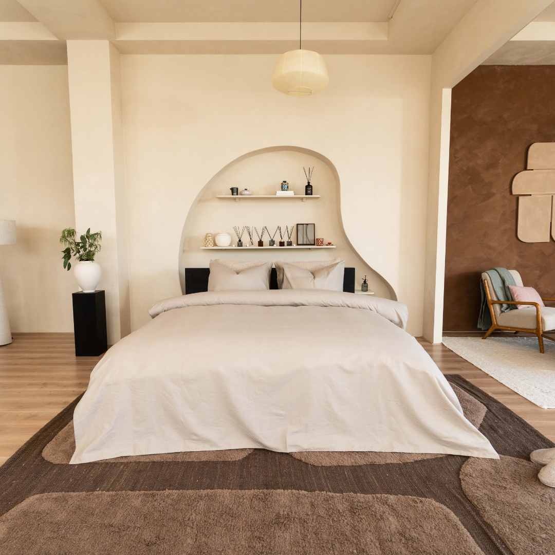 Kayori dekbedovertrek Otsu Katoensatijn 100% katoen zand