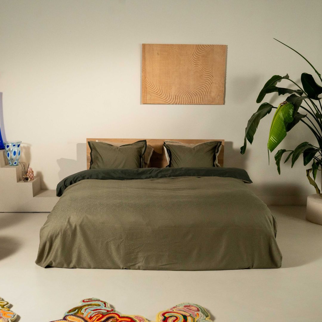 Kayori dekbedovertrek Rauso Katoen/Tencel 50% tencel 50% katoen groen