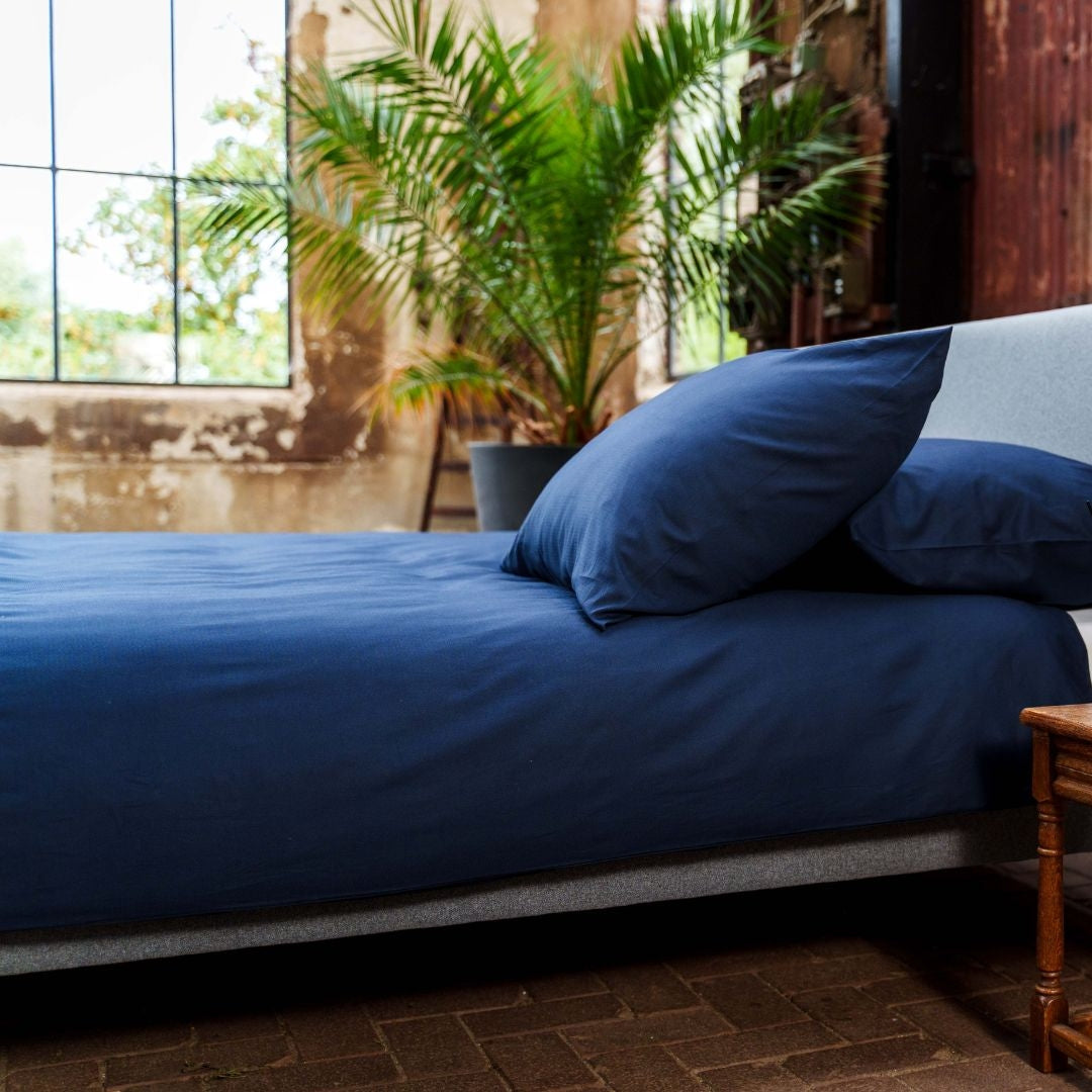 Kayori dekbedovertrek Senju Katoensatijn 100% katoen navy