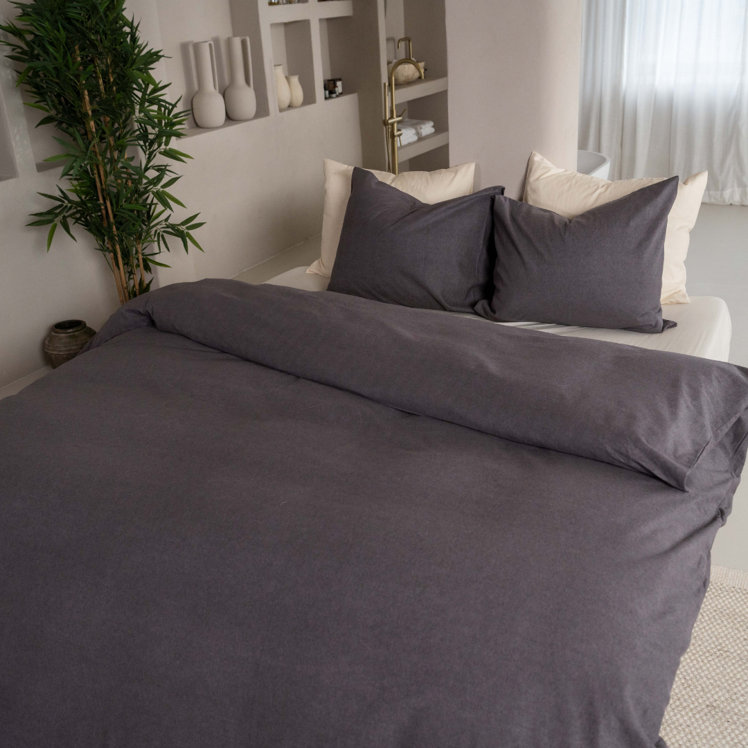 Kayori dekbedovertrek Showa Flanel antraciet