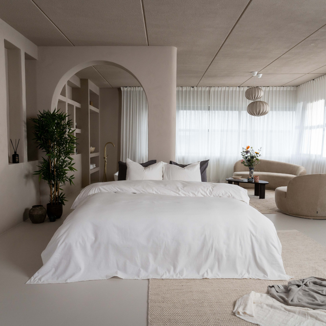 Kayori dekbedovertrek Showa Flanel wit