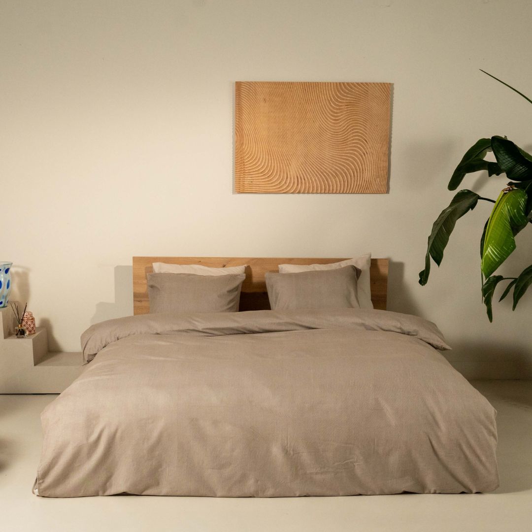 Kayori dekbedovertrek Susa Flanel 100% katoen mokka