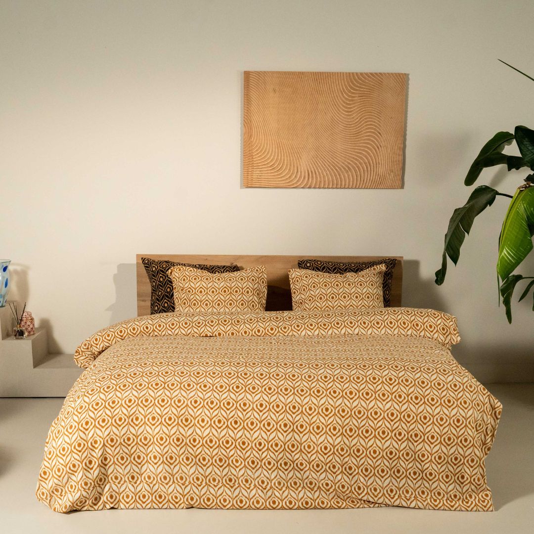 Kayori dekbedovertrek Yra Flanel 100% katoen goud