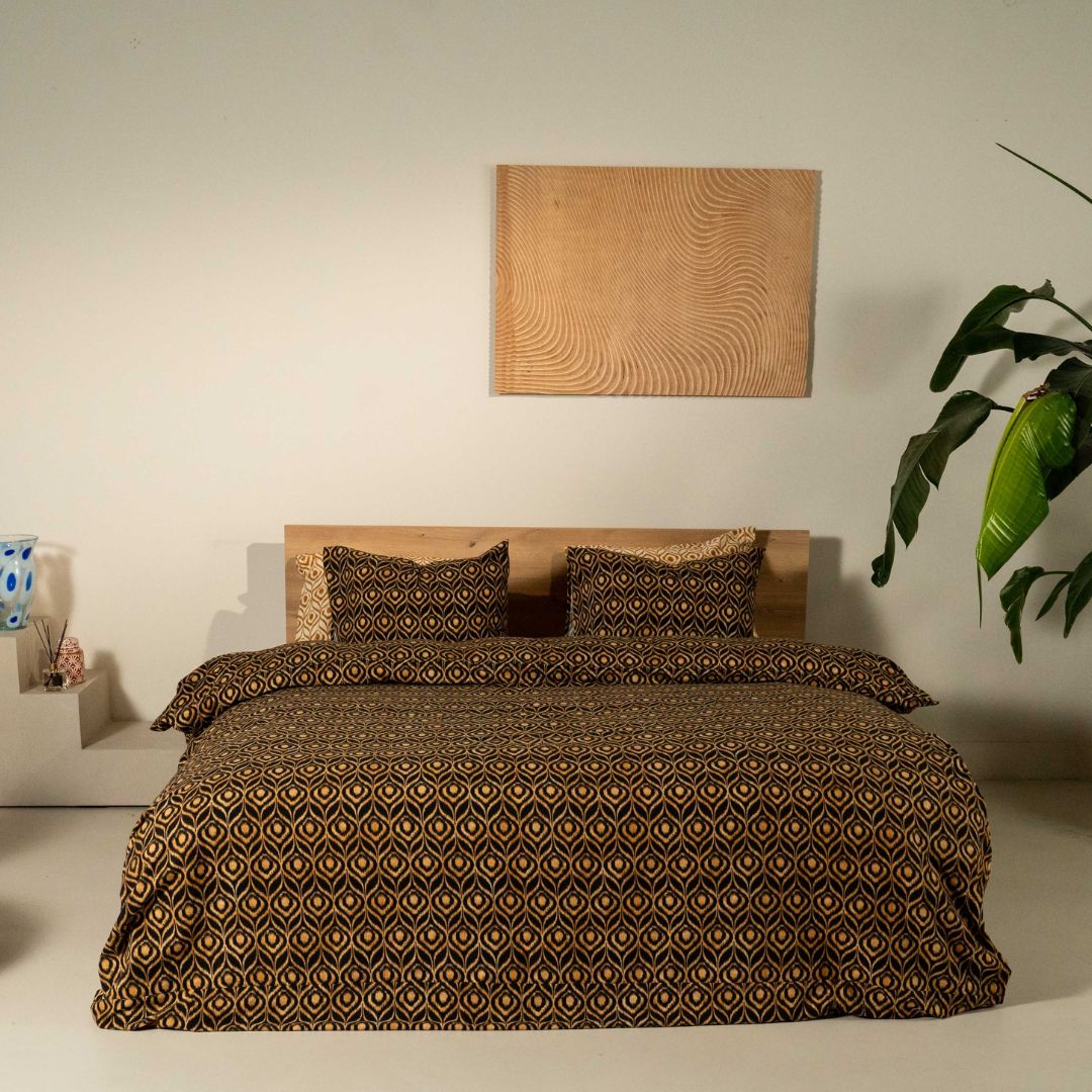 Kayori dekbedovertrek Yra Flanel 100% katoen zwart